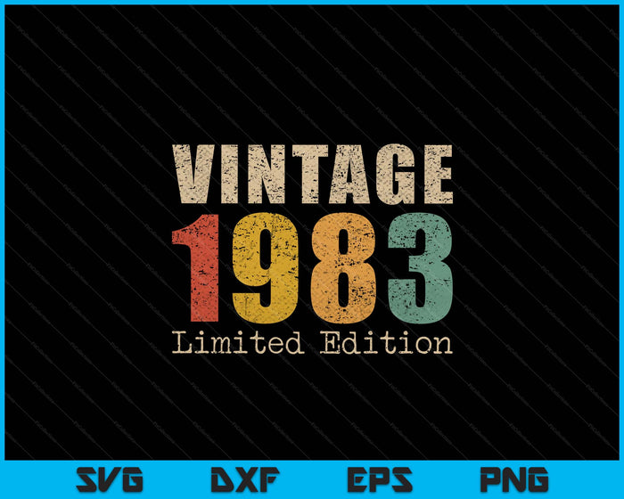 42 Year Old Gifts Vintage 1983 Limited Edition 42nd Birthday SVG PNG Digital Printable Files