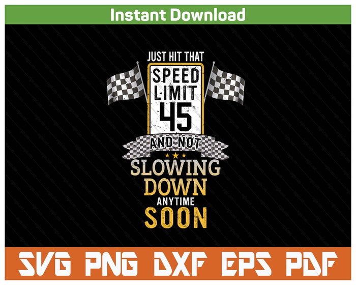 Vintage 45th Birthday Road Sign SVG PNG Cutting Files
