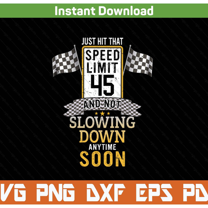 Vintage 45th Birthday Road Sign SVG PNG Cutting Files