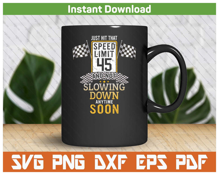 Vintage 45th Birthday Road Sign SVG PNG Cutting Files