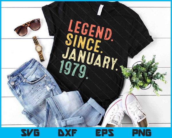 46 Year Old Gifts Legend January 1979 46th Birthday Men Dad SVG PNG Digital Printable Files