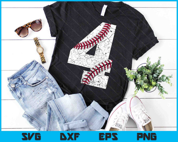 4to cumpleaños 2023 Béisbol SVG PNG Cortar archivos imprimibles - on a t-shirt