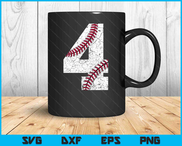 4th Birthday 2023 Baseball SVG PNG Cutting Printable Files
