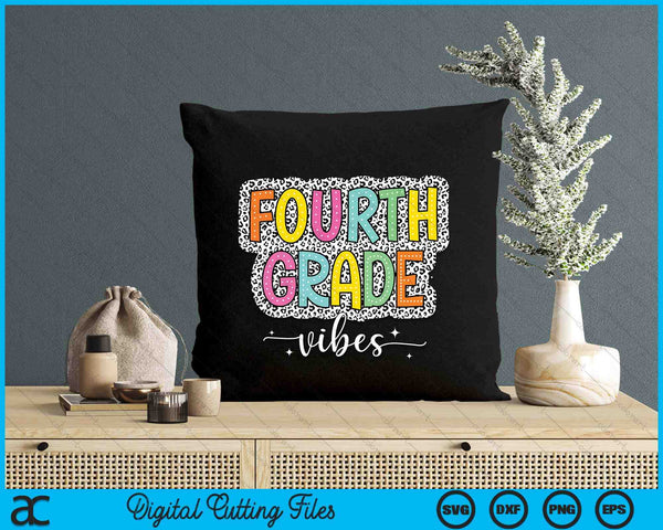 4th Fourth Grade Vibes Back To School Dalmatian Dots SVG PNG Digital Printable Files