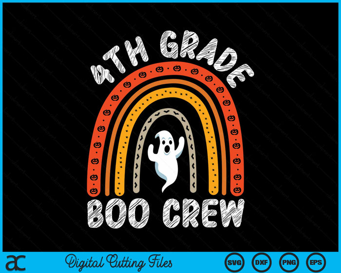 4th Grade Boo Crew Teacher Student Halloween Costume SVG PNG Digital Cutting File