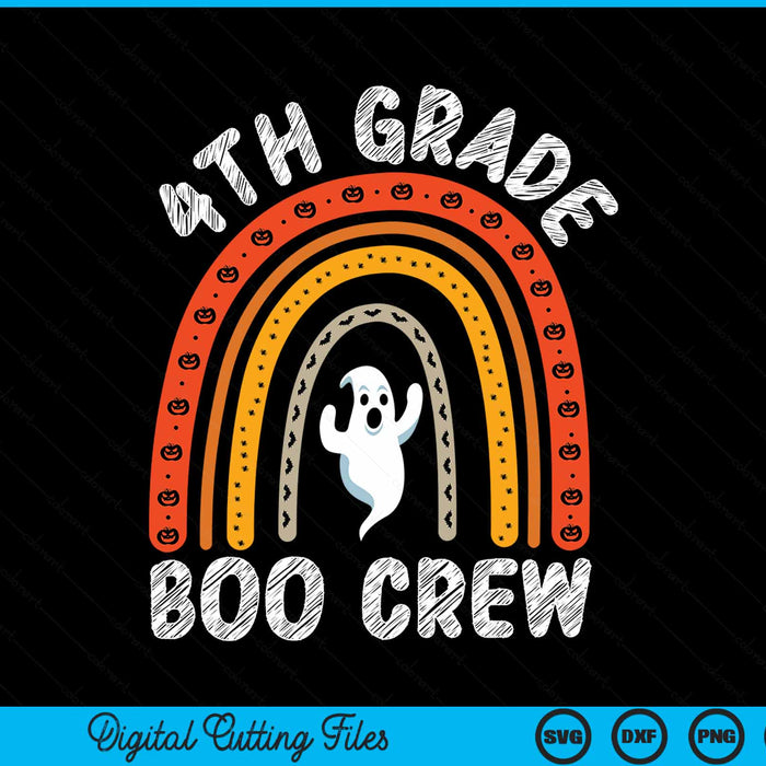 4th grade boo crew teacher student Halloween costume SVG cut file