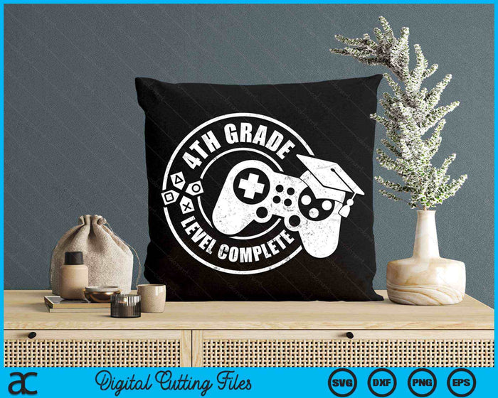 4th Grade Level Complete Fourth Grade Graduation Video Gamer SVG PNG Digital Cutting Files