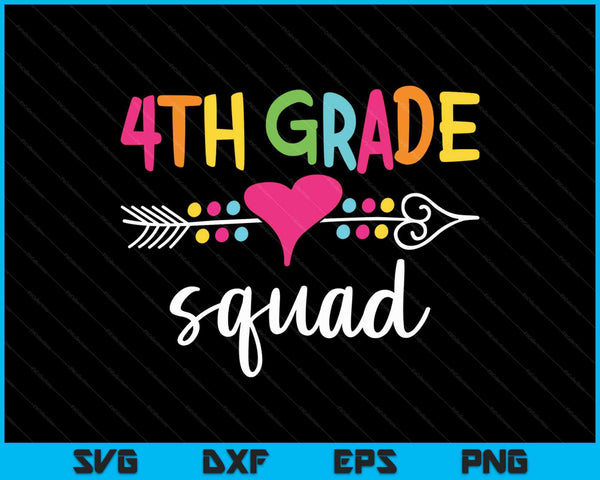 4e klas Squad vierde leraar student team terug naar school SVG PNG snijden afdrukbare bestanden