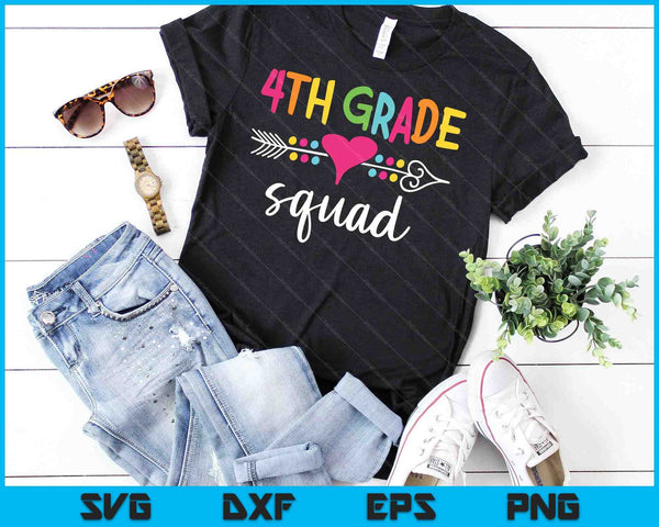 4e klas Squad vierde leraar student team terug naar school SVG PNG snijden afdrukbare bestanden - on a t-shirt