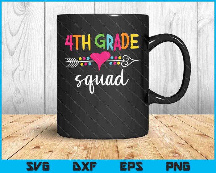 4th Grade Squad Fourth Teacher Student Team Back To School SVG PNG Cutting Printable Files