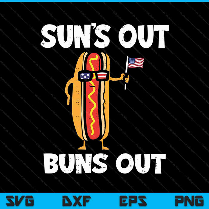 4th July hotdog us flag suns out America SVG PNG cut file for Cricut