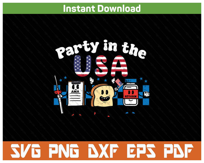 4th Of July Nurse Party Patriotic USA Scrub Top Design SVG PNG