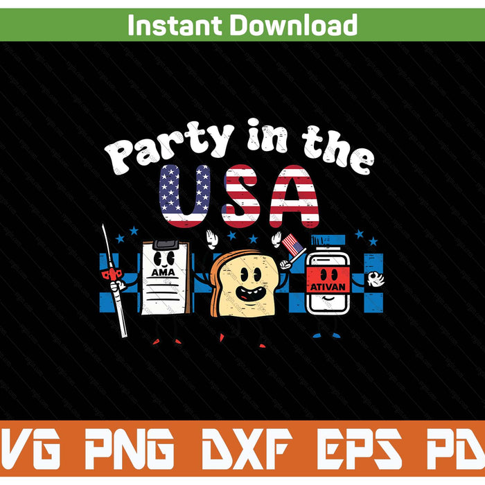 4th of July nurse party patriotic USA scrub top SVG cut file