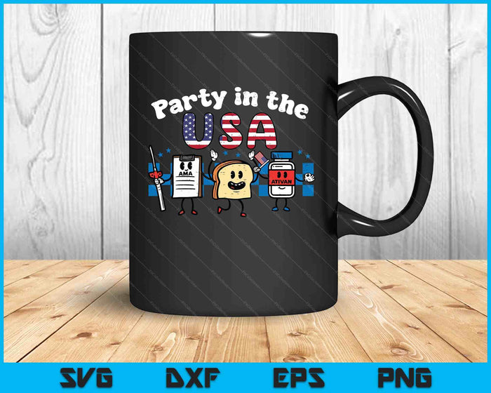 4th July Nurse Party Usa Ativan Scrub Top Patriot SVG PNG Digital Printable Files