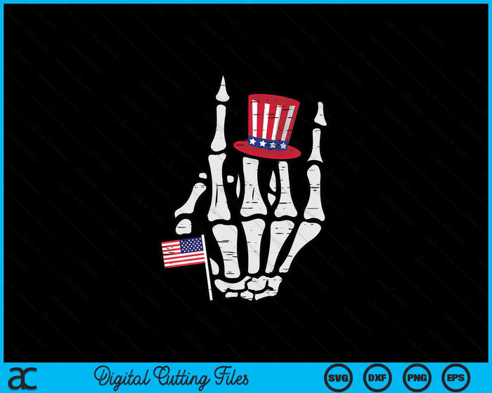 4th July Rock Hand Skeleton Pocket Patriotic SVG PNG Digital Printable Files