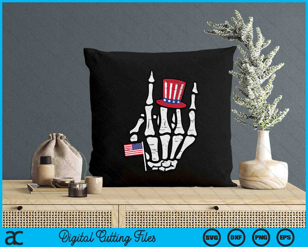 4th July Rock Hand Skeleton Pocket Patriotic SVG PNG Digital Printable Files