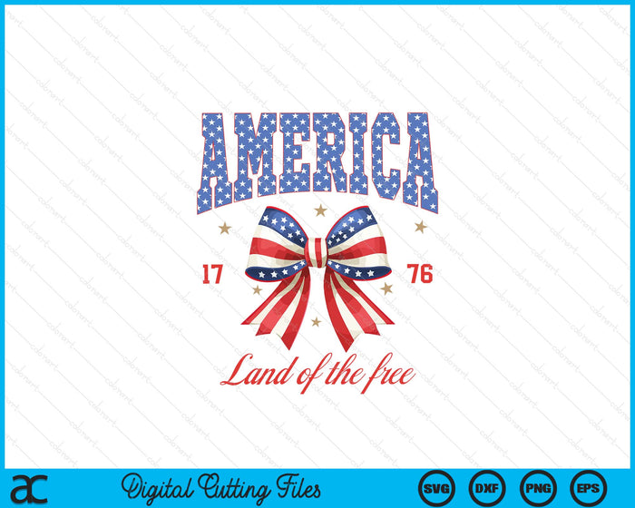 4th Of July America Coquette Bow Independence Day Patriotic SVG PNG Digital Printable Files