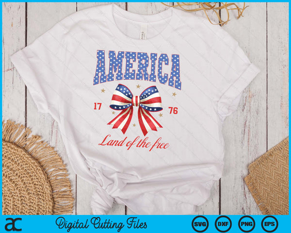 4th Of July America Coquette Bow Independence Day Patriotic SVG PNG Digital Printable Files