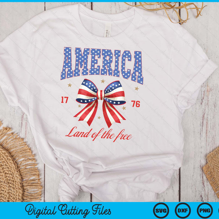 4th Of July America Coquette Bow Independence Day Patriotic SVG PNG Digital Printable Files