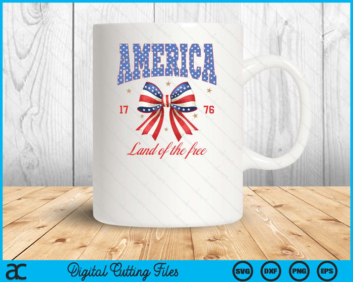 4th Of July America Coquette Bow Independence Day Patriotic SVG PNG Digital Printable Files