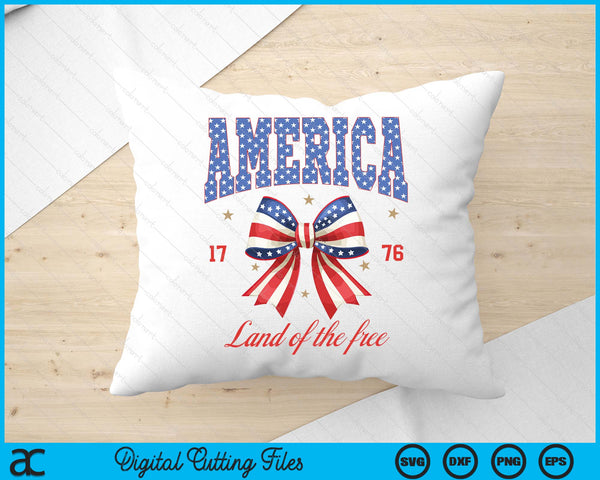 4th Of July America Coquette Bow Independence Day Patriotic SVG PNG Digital Printable Files