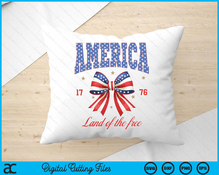 4th Of July America Coquette Bow Independence Day Patriotic SVG PNG Digital Printable Files