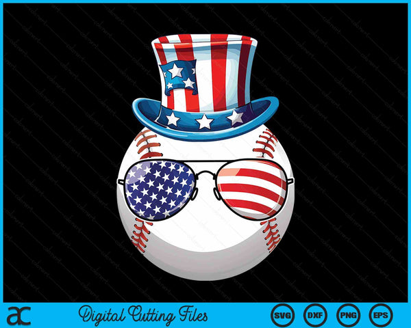 4th Of July Baseball Funny Patriotic Player Athlete SVG PNG Digital Cutting Files