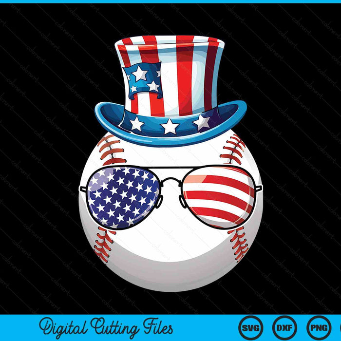 4th of July baseball patriotic player athlete SVG PNG cut file for Cricut