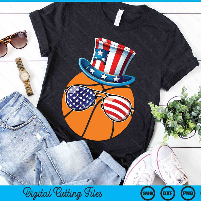 4th Of July Basketball Patriotic Player Athlete SVG PNG Digital Cutting Files