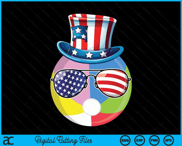 4th Of July Beach Ball Patriotic Player Athlete SVG PNG Digital Cutting Files