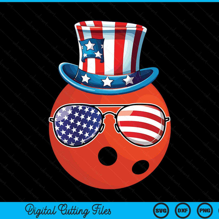 4th Of July Bowling Patriotic Player Athlete SVG PNG Digital Cutting Files