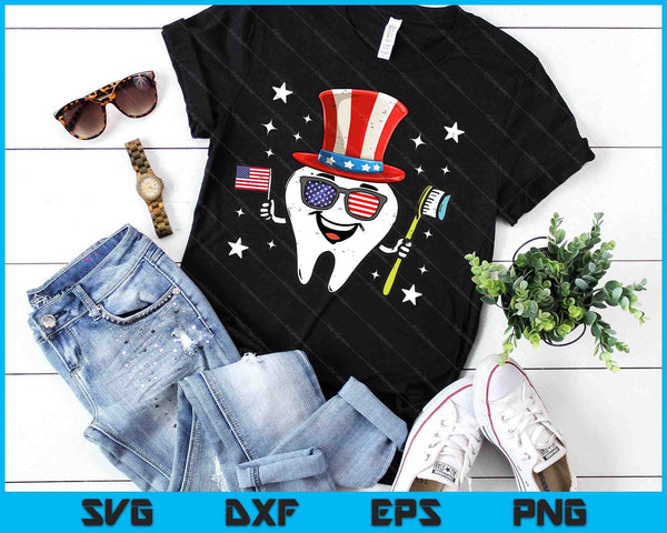 4th Of July Dentist Tooth Dental Patriotic SVG PNG Digital Printable Files