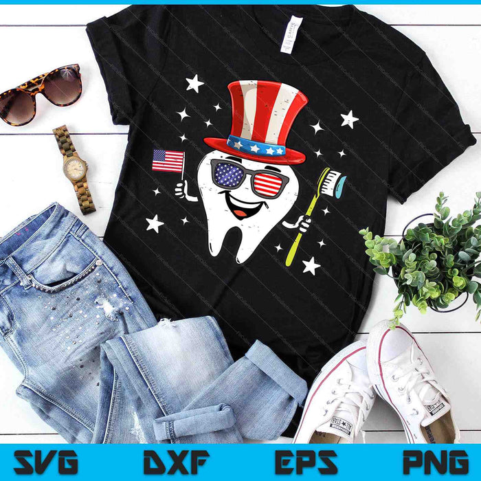 4th Of July Dentist Tooth Dental Patriotic SVG PNG Digital Printable Files