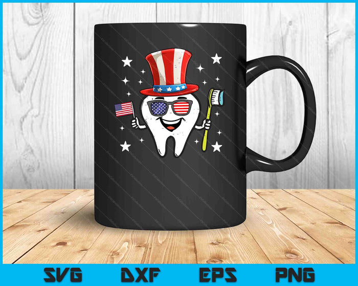 4th Of July Dentist Tooth Dental Patriotic SVG PNG Digital Printable Files