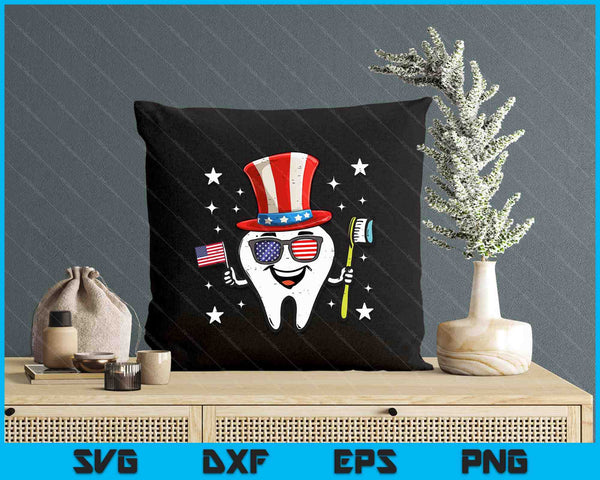 4th Of July Dentist Tooth Dental Patriotic SVG PNG Digital Printable Files