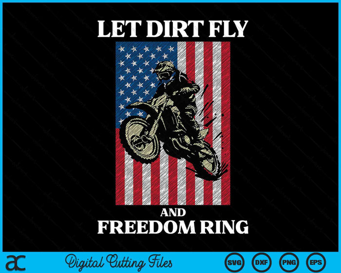 4th Of July Dirt Bike Motocross America Biker Men Women Kids SVG PNG Digital Cutting File