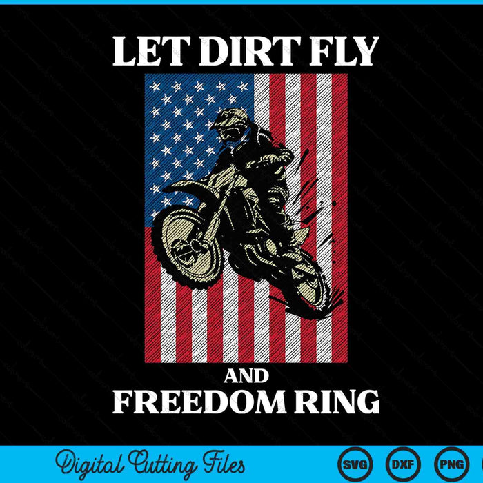 4th Of July Dirt Bike Motocross America Biker Men Women Kids SVG PNG Digital Cutting File