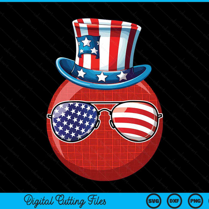 4th of July dodgeball patriotic player athlete SVG cut file