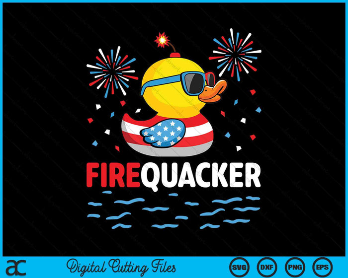 4th Of July Duck Firequacker Patriotic Fourth Of July Funny SVG PNG Digital Cutting File