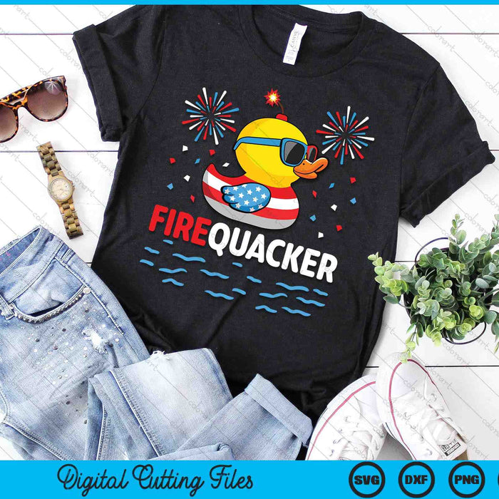 4th Of July Duck Firequacker Patriotic Fourth Of July Funny SVG PNG Digital Cutting File