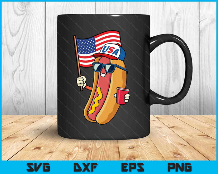 4th Of July Hotdog Funny Fourth Of July Patriotic Usa Flag SVG PNG Digital Printable Files