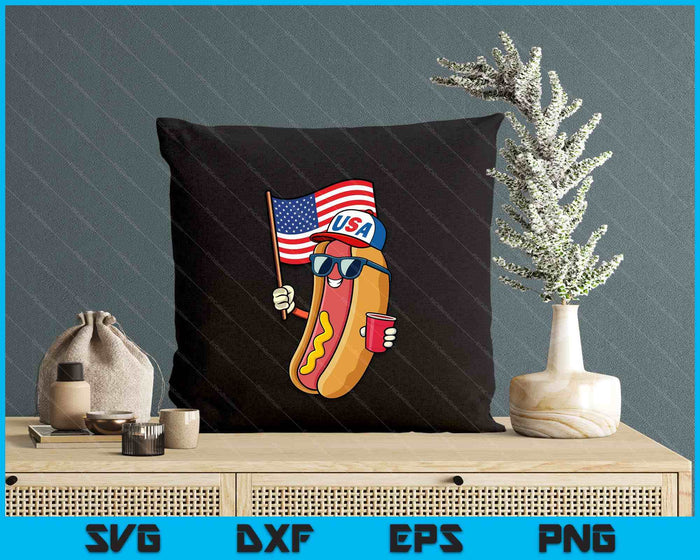 4th Of July Hotdog Funny Fourth Of July Patriotic Usa Flag SVG PNG Digital Printable Files