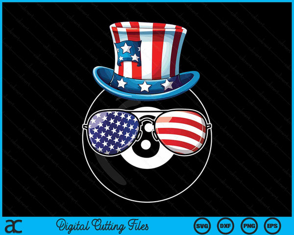 4th Of July Poolball Funny Patriotic Player Athlete SVG PNG Digital Cutting Files