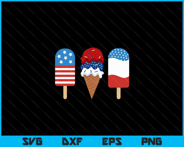 4th Of July Popsicle American Flag Patriotic Summer Boy Girl SVG PNG Digital Cutting Files