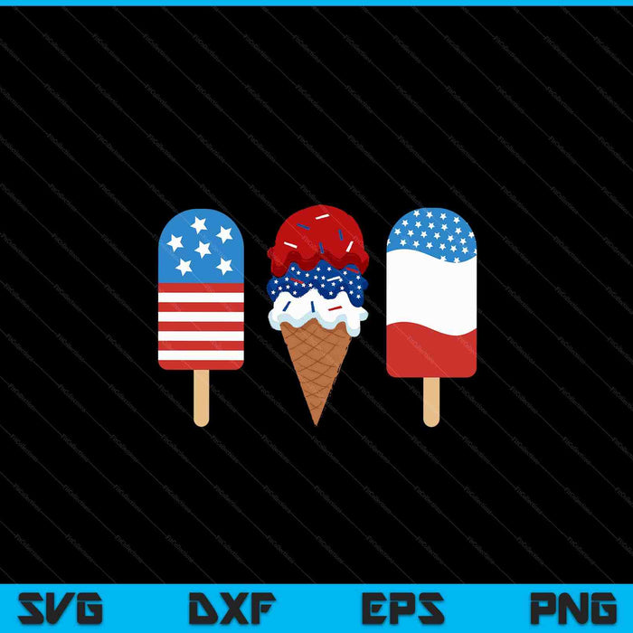 4th of July popsicle American flag patriotic summer SVG cut file