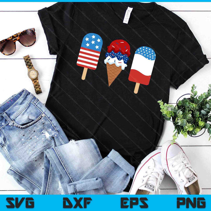 4 juli Popsicle Amerikaanse vlag patriottische zomer jongen meisje SVG PNG digitale snijden-bestanden