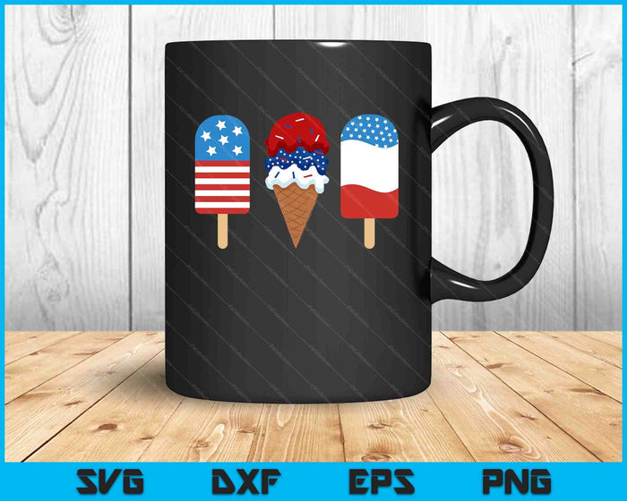 4th Of July Popsicle American Flag Patriotic Summer Boy Girl SVG PNG Digital Cutting Files