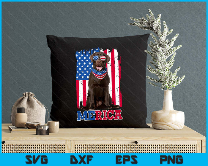 4th Of July USA Patriotic Chocolate Lab SVG PNG Digital Printable Files