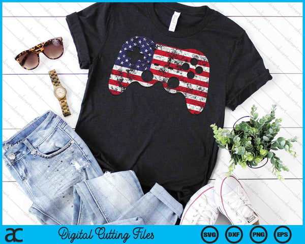4th Of July Video Gaming Controller SVG PNG Cutting Printable Files - on a t-shirt