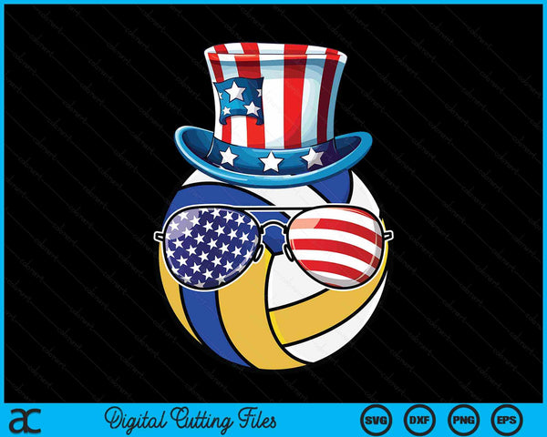 4th Of July Volleyball Patriotic Player Athlete SVG PNG Digital Cutting Files